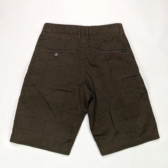 Volcom Frickin Plaid Chino Size 28 Brown Shorts - Picture 2 of 4